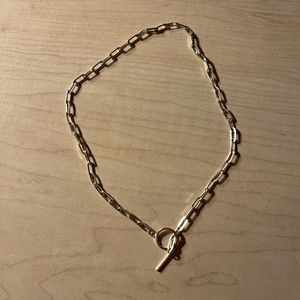 Sterling silver handmade chain link necklace with toggle.